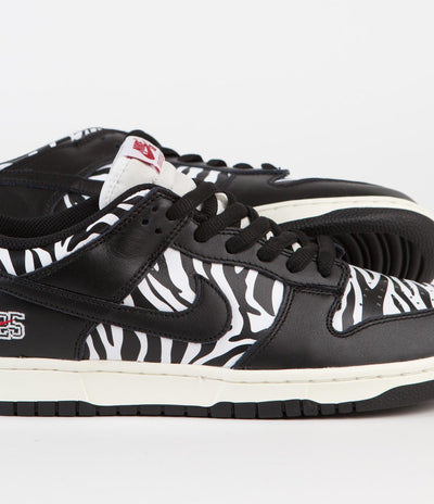 Nike SB x Quartersnacks Dunk Low OG Shoes in Black and White