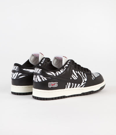 Nike SB x Quartersnacks Dunk Low OG Shoes in Black and White