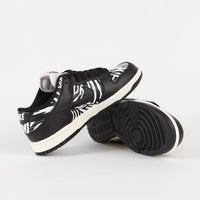 Nike SB x Quartersnacks Dunk Low OG Shoes in Black and White thumbnail