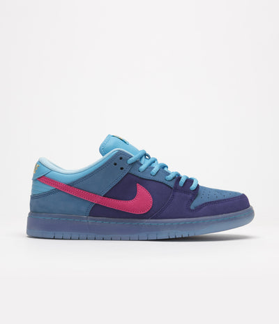 Nike SB x Run The Jewels Dunk Low Shoes in Deep Royal Blue and Active Pink and Blue Chill