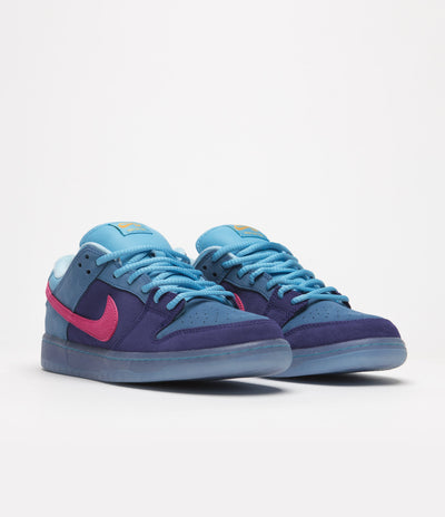 Nike SB x Run The Jewels Dunk Low Shoes in Deep Royal Blue and Active Pink and Blue Chill