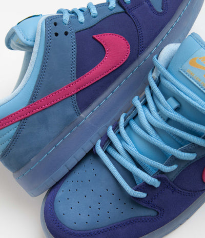 Nike SB x Run The Jewels Dunk Low Shoes in Deep Royal Blue and Active Pink and Blue Chill
