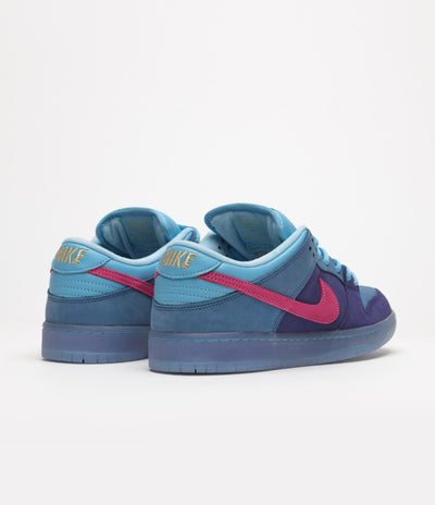 Nike SB x Run The Jewels Dunk Low Shoes in Deep Royal Blue and Active Pink and Blue Chill