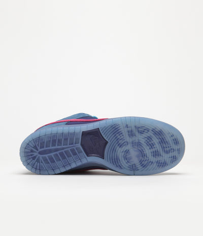 Nike SB x Run The Jewels Dunk Low Shoes in Deep Royal Blue and Active Pink and Blue Chill