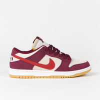 Nike SB x Skate Like A Girl Dunk Low Shoes in Dark Beetroot and Light Crimson and Light Bone thumbnail