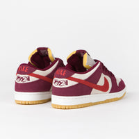 Nike SB x Skate Like A Girl Dunk Low Shoes in Dark Beetroot and Light Crimson and Light Bone thumbnail