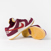 Nike SB x Skate Like A Girl Dunk Low Shoes in Dark Beetroot and Light Crimson and Light Bone thumbnail