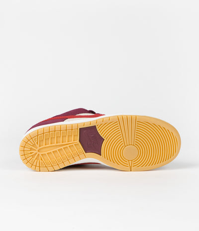 Nike SB x Skate Like A Girl Dunk Low Shoes in Dark Beetroot and Light Crimson and Light Bone