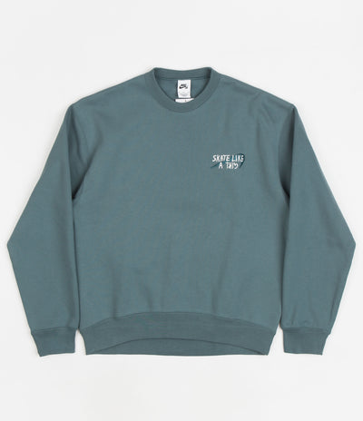 Nike SB x Skate Like A Girl Fleece Crewneck Sweatshirt - Mineral Slate / Dark Teal Green