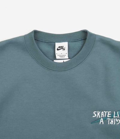 Nike SB x Skate Like A Girl Fleece Crewneck Sweatshirt - Mineral Slate / Dark Teal Green