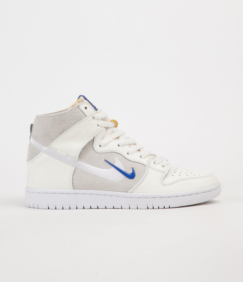 Nike SB x Soulland Dunk High Pro Shoes - Sail / Game Royal - White | Flatspot