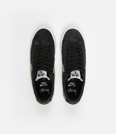 Nike SB x Stussy Blazer Low Shoes - Black / Palm Green