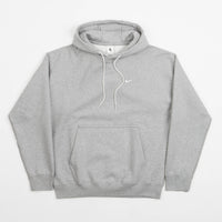 Nike Solo Swoosh Fleece Hoodie - Dark Grey Heather / White thumbnail