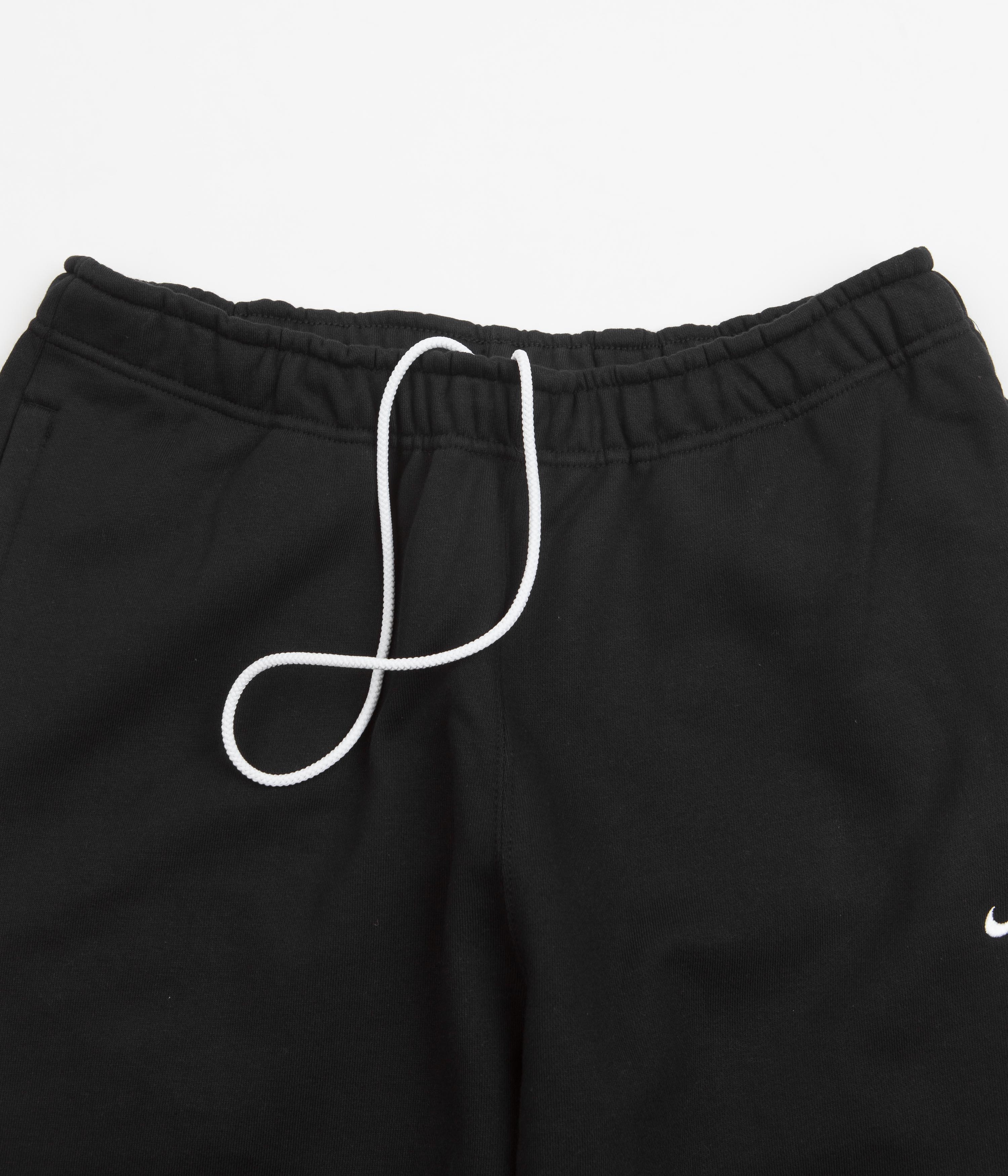 Nike Solo Swoosh Fleece Sweatpants - Black / White | Flatspot