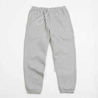 Nike Solo Swoosh Fleece Sweatpants - Dark Grey Heather / White thumbnail