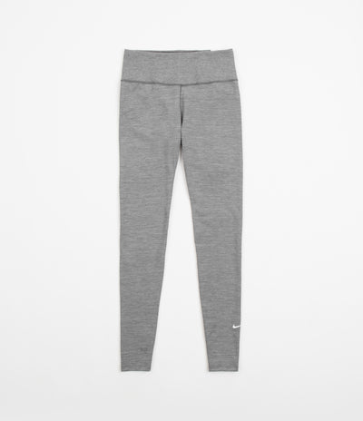 Nike Womens Dri-FIT Mid Rise Tights - Iron Grey / Heather / White