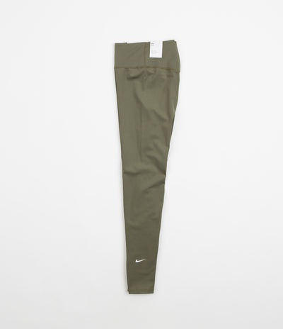 Nike Womens Dri-FIT Mid Rise Tights - Medium Olive / White