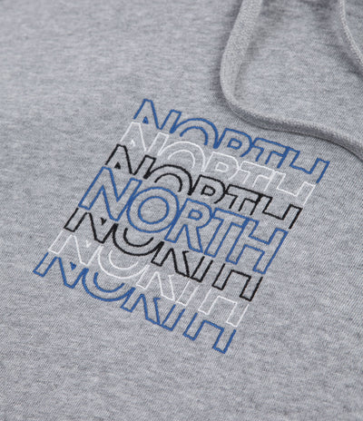 North Split Font Logo Hoodie - Grey