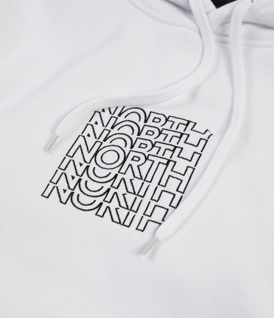 North Split Font Logo Hoodie - White