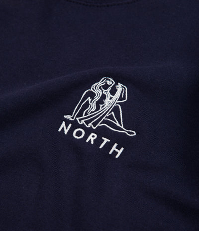 North Zodiac Crew Embroidered Crewneck Sweatshirt - Navy / White