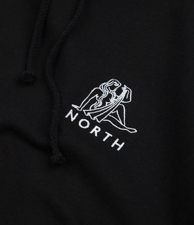 North Zodiac Logo Embroidered Hoodie - Black / White