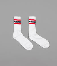 Parlez Block Socks - White / Navy / Red