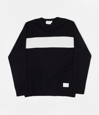 Parlez Channel Knit Sweatshirt - Navy / White