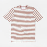 Parlez Heavy Stripe Pocket T-Shirt - Dusty Pink thumbnail