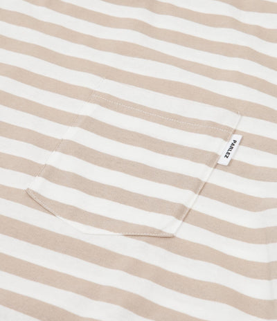 Parlez Heavy Stripe Pocket T-Shirt - Sand
