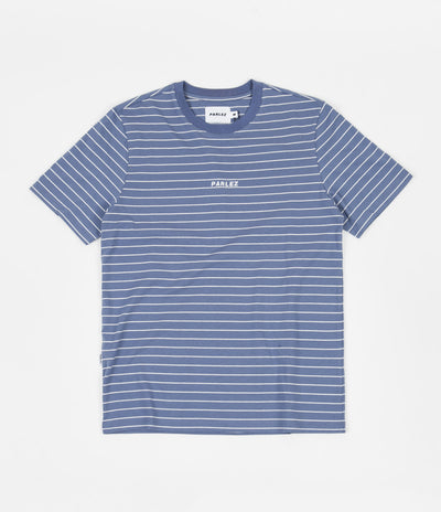 Parlez Ladsun Stripe T-Shirt - Dusty Blue | Flatspot