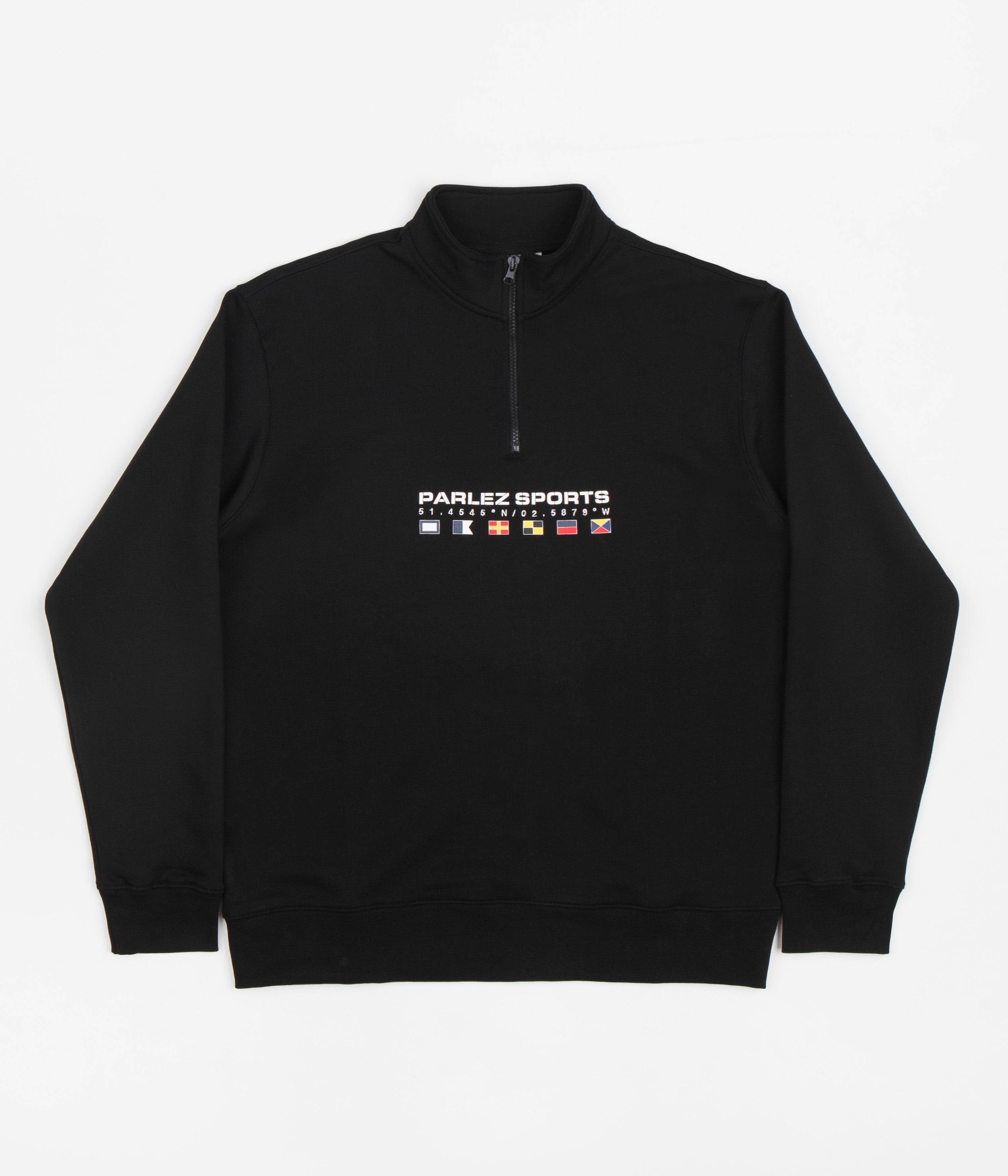 Parlez Laguna 1/4 Zip Sweatshirt Black Flatspot