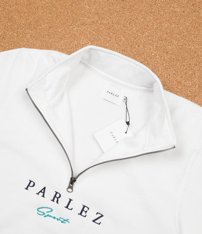 Parlez Sport Script Quarter Zip Sweatshirt - White