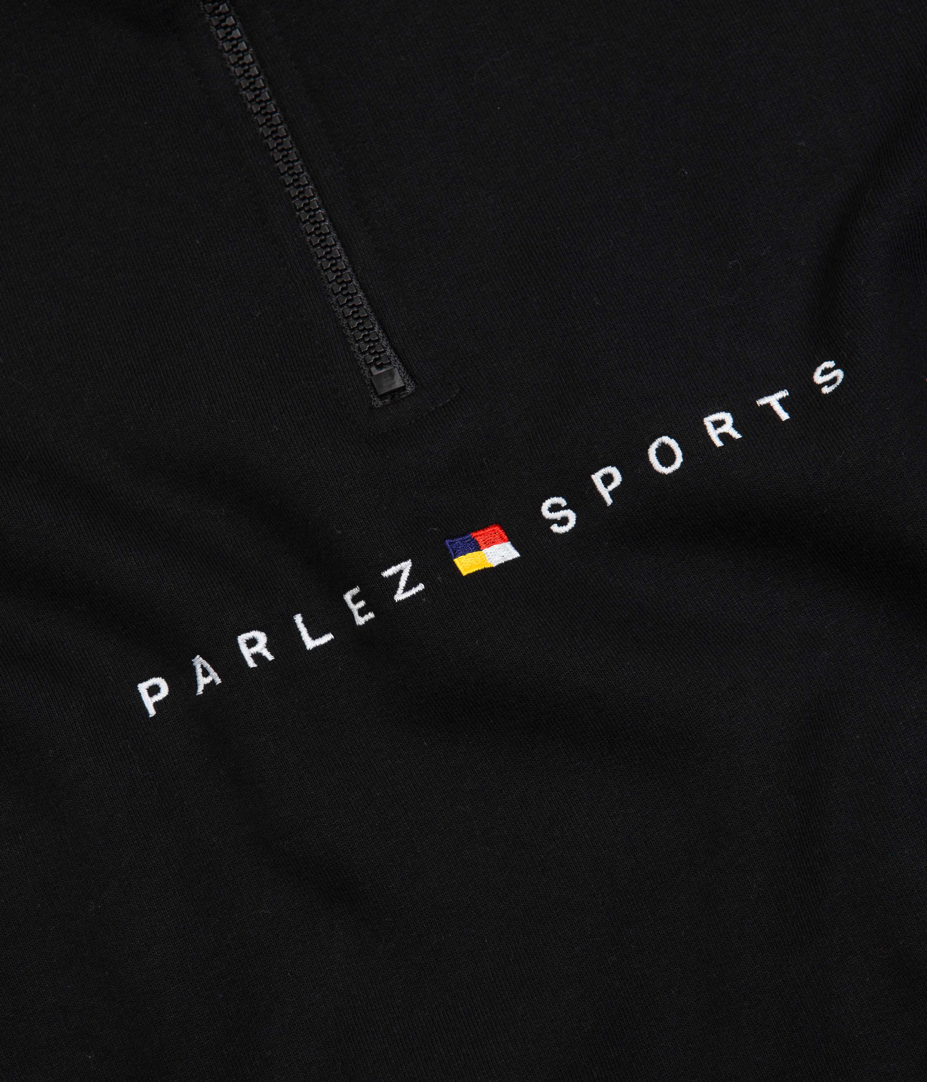 Parlez Standfast Quarter Zip Sweatshirt Black Flatspot