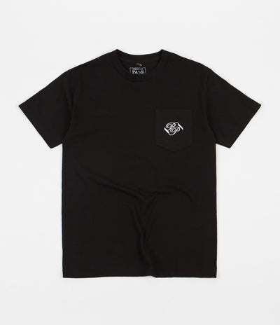 Pass Port Banner Pocket T-Shirt  - Black