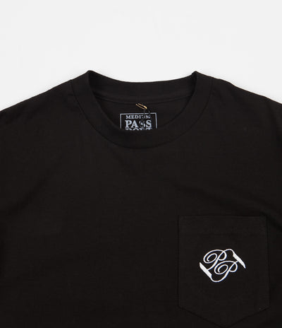 Pass Port Banner Pocket T-Shirt  - Black