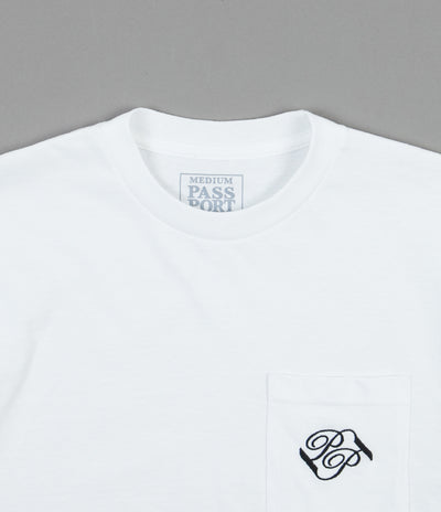 Pass Port Banner Pocket T-Shirt  - White