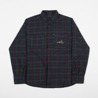 Pass Port Best Friend Embroidery Flannel Shirt - Green / Navy thumbnail