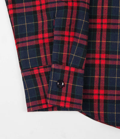 Pass Port Best Friend Embroidery Flannel Shirt - Red / Navy