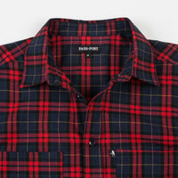 Pass Port Best Friend Embroidery Flannel Shirt - Red / Navy thumbnail