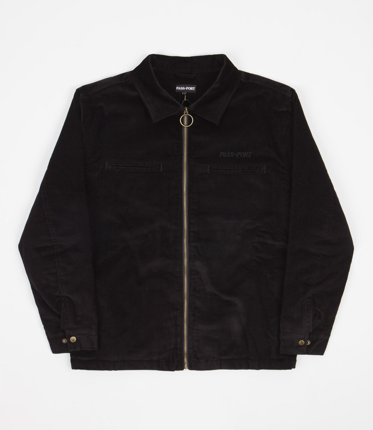 Pass Port Cord Zip Up Jacket Black Flatspot