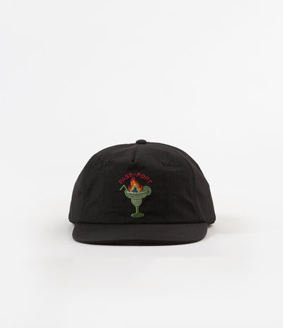 Pass Port Flaming 5 Panel Cap - Black