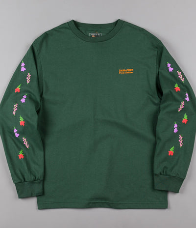 Pass Port Floral Emblems Long Sleeve T-Shirt - Forest Green