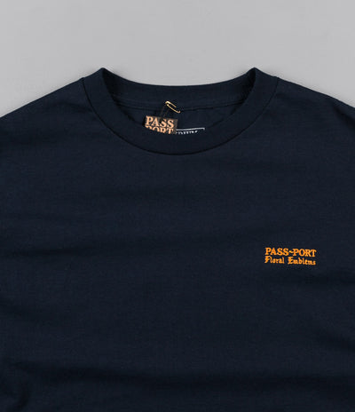 Pass Port Floral Emblems Long Sleeve T-Shirt - Navy