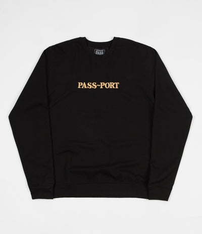 Pass Port Gold Official Embroidered Crewneck Sweatshirt - Black