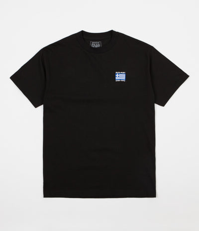 Pass Port Greece Embroidery T-Shirt - Black