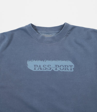 Pass Port Icy Hot Puff Pigment Dyed Crewneck Sweatshirt  - Blue Slate