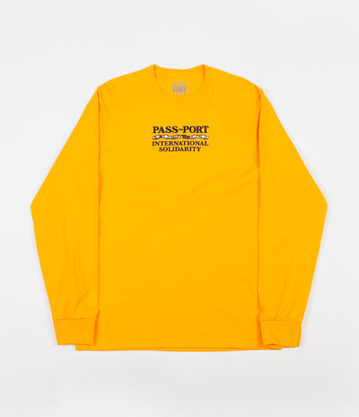 Pass Port Inter Solid Long Sleeve T-Shirt - Gold