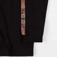 Pass Port International Embroidery Ribbon Long Sleeve T-Shirt - Black thumbnail