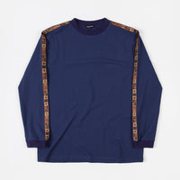Pass Port International Embroidery Ribbon Long Sleeve T-Shirt - Navy thumbnail