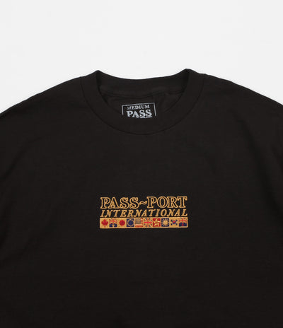 Pass Port International Embroidery T-Shirt - Black